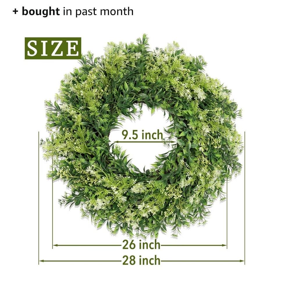 28 Inch Large Eucalyptus Wreaths for Front Door Artificial Green Leaves  Wreath